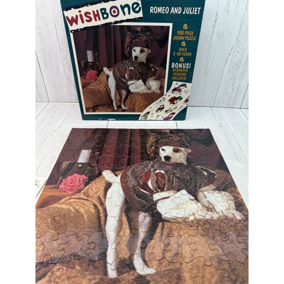 2 Wishbone Puzzles 100 pc Romeo Juliet Journey Center Earth + Toys Figures 1997 - Picture 3 of 16